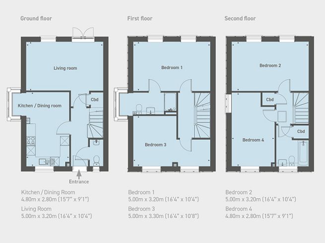 Floor plan 4 bedroom house - artist's impression subject to change